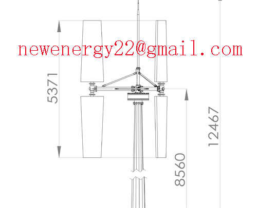 vertical axis wind turbine new design 5kw