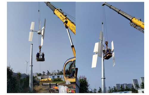 vertical axis wind turbine new design installation